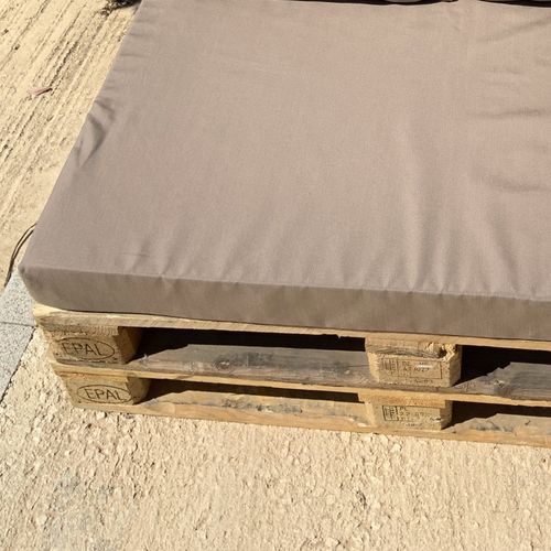 Housse D'assise Pour Salon Palette Tissus Ultra Résistant - 80x120x10 Cm - Taupe