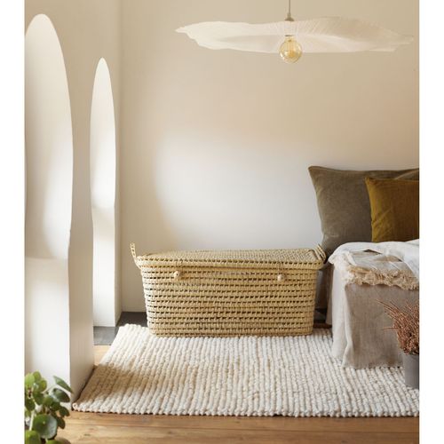 Malle De Rangement Feuille De Palmier - 80 Cm - Naturel