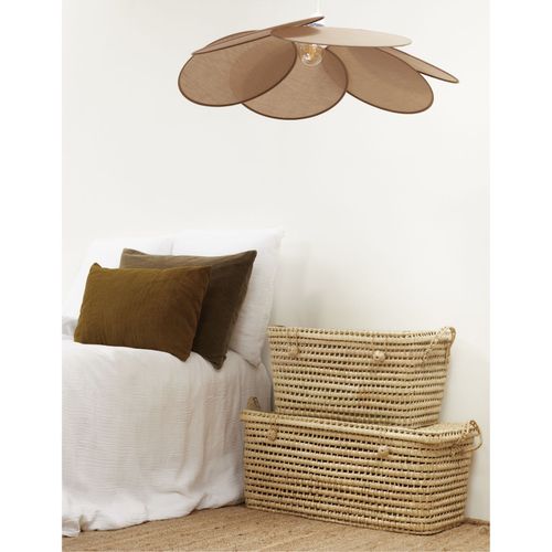 Malle De Rangement Feuille De Palmier - 80 Cm - Naturel