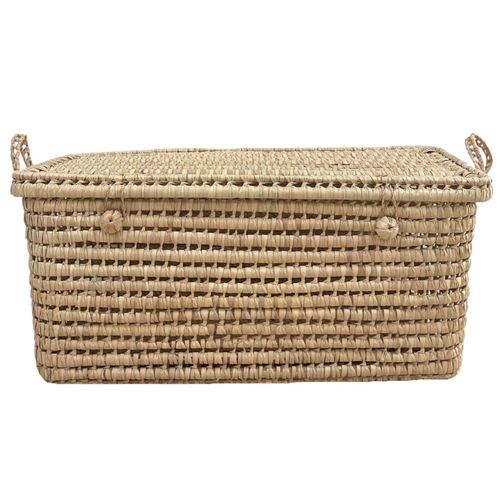 Malle De Rangement Feuille De Palmier - 80 Cm - Naturel