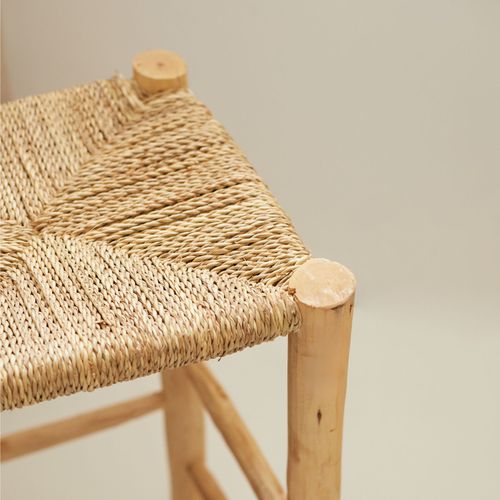 Tabouret De Bar Bois Et Doum - 70 Cm - Naturel