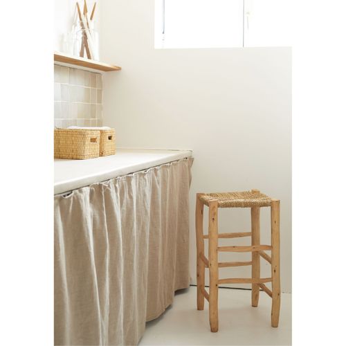 Tabouret De Bar Bois Et Doum - 70 Cm - Naturel