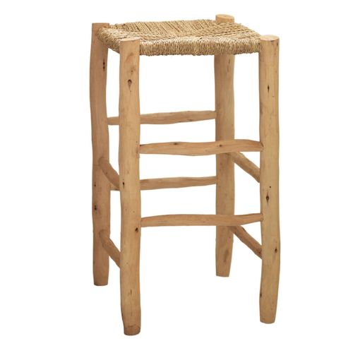 Tabouret De Bar Bois Et Doum - 70 Cm - Naturel