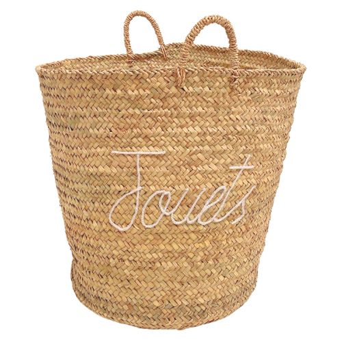 Grand Panier Jouets XL - 50x50x60 Cm - Blanc