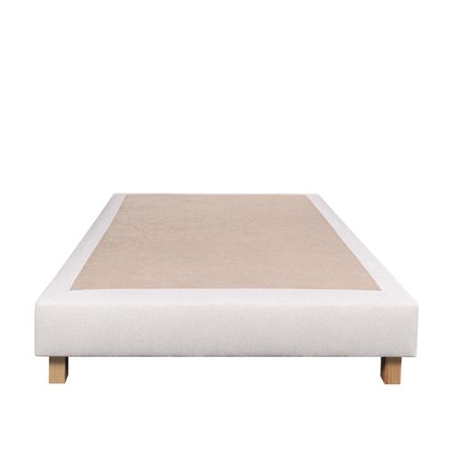 Sommier Tapissier Bois Massif Beige Avec Pieds - 140x200 Cm - Beige