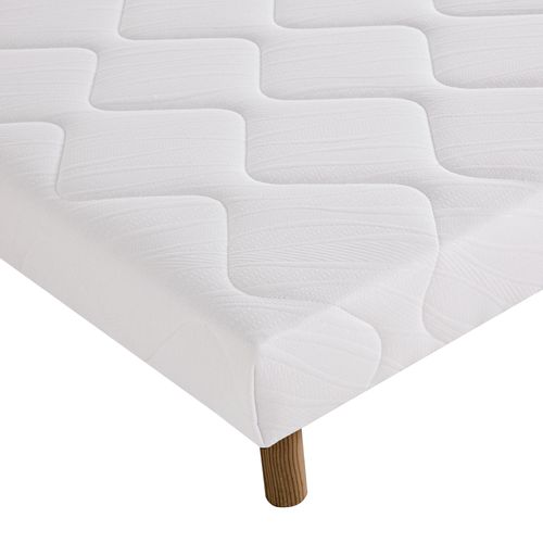 Sommier Tapissier Bois Massif Blanc Avec Pieds - 90x190 Cm - Blanc