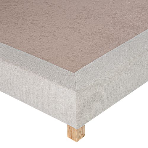 Sommier Tapissier Bois Massif Beige Avec Pieds - 90x190 Cm - Beige