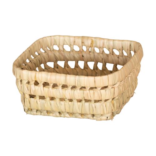 Panier Rectangle En Feuille De Palmier - 12x14 Cm - Naturel