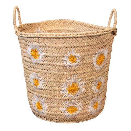 Panier De Rangement Marguerite - 40x40x45 Cm - Naturel