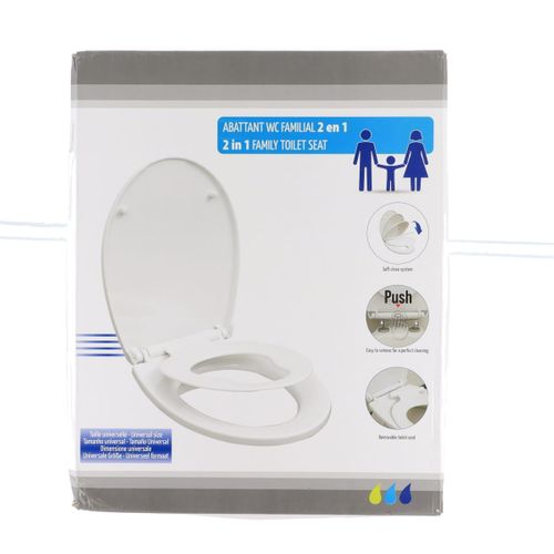 Abattant Wc Blanc Avec Frein De Chute, Déclipsable Et Réducteur Enfant Intégré