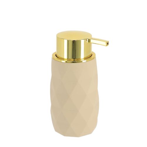 Distributeur à Savon Ou Lotion Déco Diamant Beige Et Doré 210 Ml