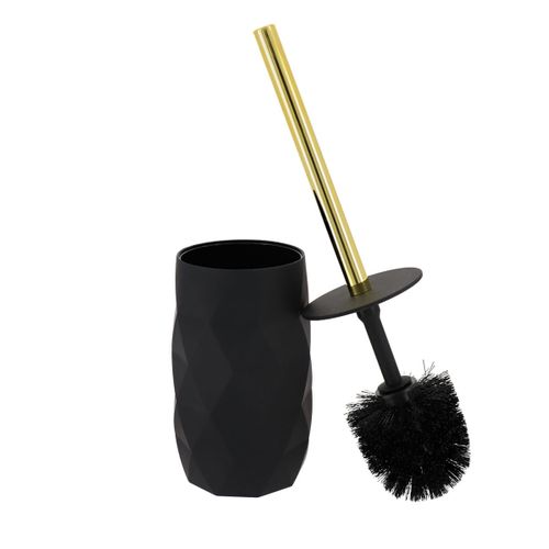 Brosse Wc Avec Support Déco Diamant Noir Et Doré