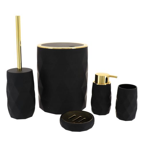 Brosse Wc Avec Support Déco Diamant Noir Et Doré