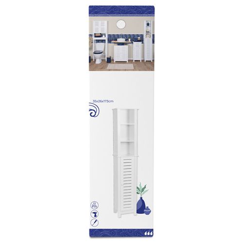 Colonne Salle De Bain 1 Porte 3 Niches Blanc Santorin