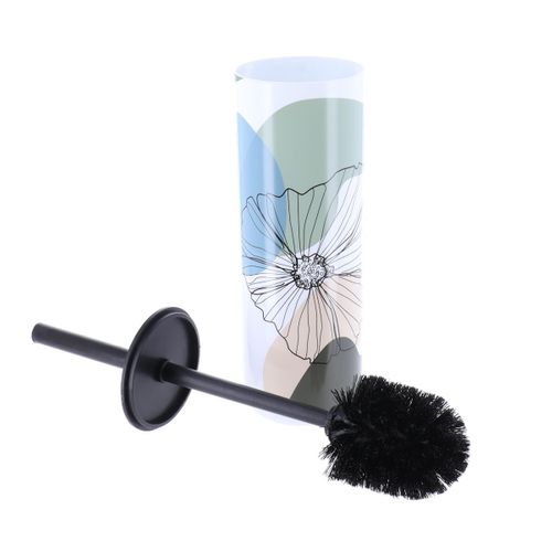 Brosse Wc Avec Support Déco Flowers Bleu Et Vert