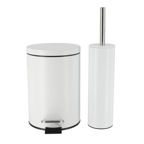 Brosse Wc Avec Support En Acier Inoxydable Blanc