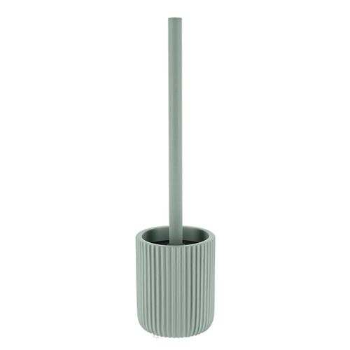Brosse Wc Avec Support En Résine Striée Vert Eucalyptus