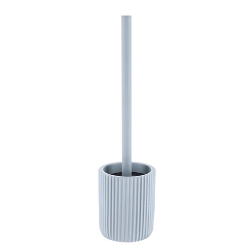 Brosse Wc Avec Support En Résine Striée Bleu Clair