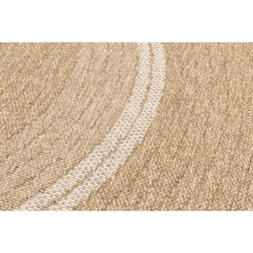 Tapis Extérieur Rond - 80cm - Naturel - 100% Polypropylène Résistant Aux Uv - 1400 Gr/m² - Oxana
