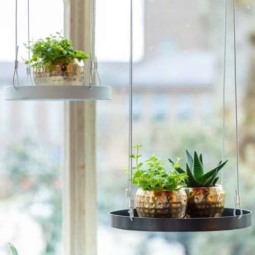 Plateau Rond Pour Fenêtre à Suspendre - Blanc - Taille L - D 24 Cm