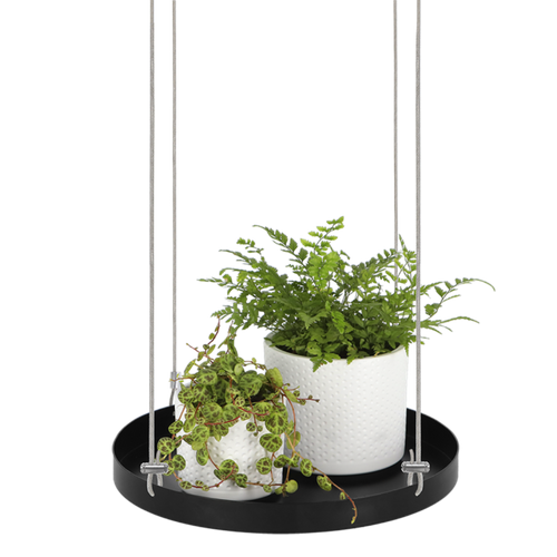 Plateau Rond Pour Fenêtre à Suspendre - Noir - Taille L - D 24 Cm