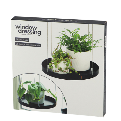 Plateau Rond Pour Fenêtre à Suspendre - Noir - Taille L - D 24 Cm