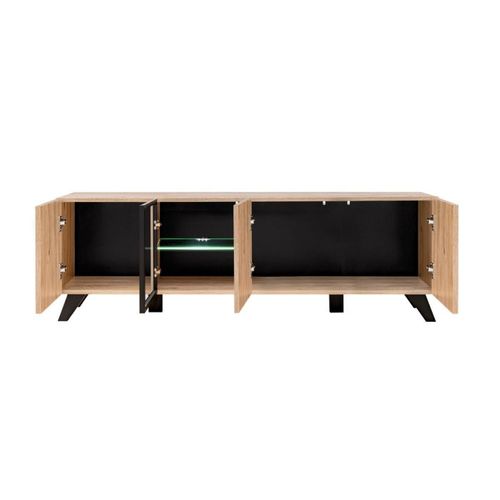Meuble TV  Design "liam" 160cm Naturel et Noir