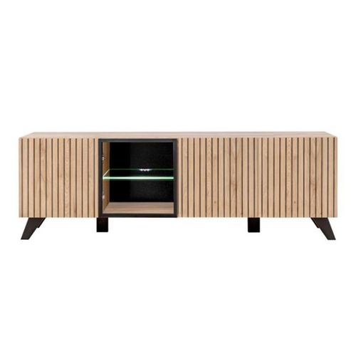 Meuble TV  Design "liam" 160cm Naturel et Noir