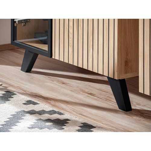 Vaisselier LED Design "liam" 90cm Naturel et Noir