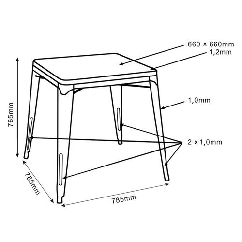 Table De Bar En Métal – Blanc
