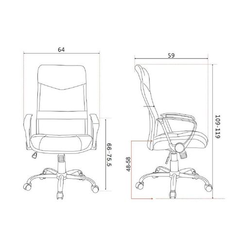 Chaise De Bureau Pivotante Tao Tissu Noire