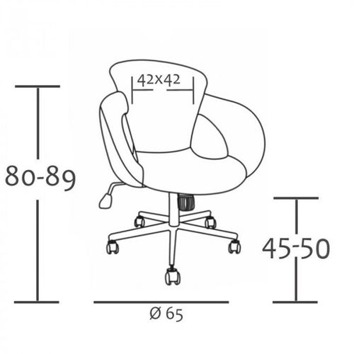 Tabouret À Roulettes / De Travail Marius Tissu Gris