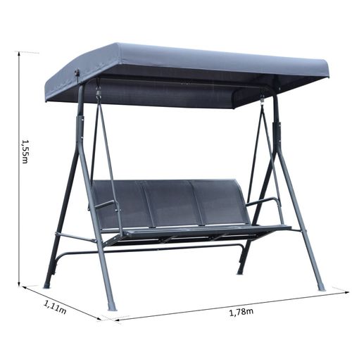 Balancelle De Jardin Siesta Grise