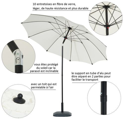 Parasol Sunny Crème Et Noir