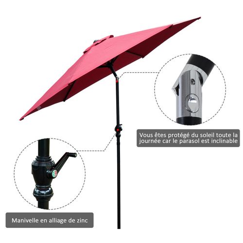 Parasol Circulaire Eva Rouge