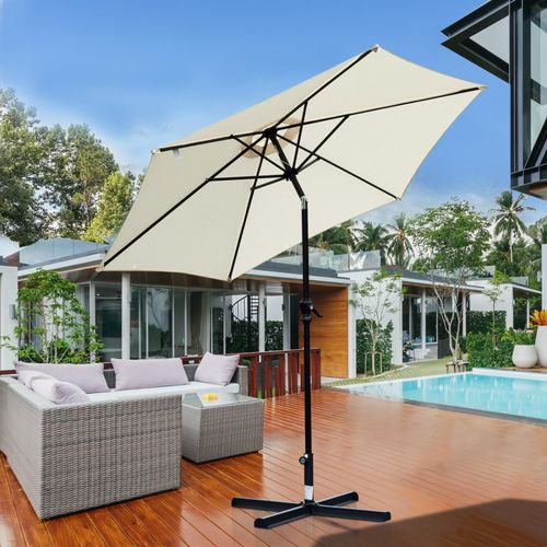 Parasol De Jardin Inclinable Perle – Crème Et Noir