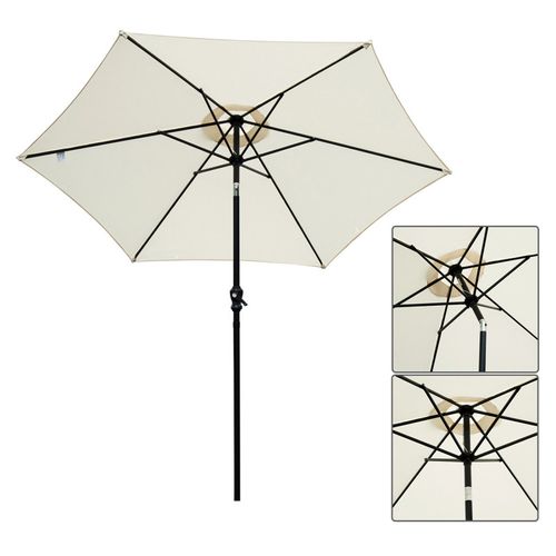 Parasol De Jardin Inclinable Perle – Crème Et Noir