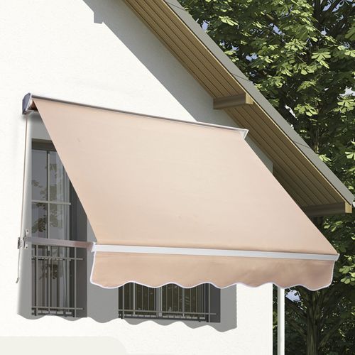 Store Banne Manuel Inclinaison Réglable En Alu Et Polyester Imperméable 183 X 70cm Topstore Beige