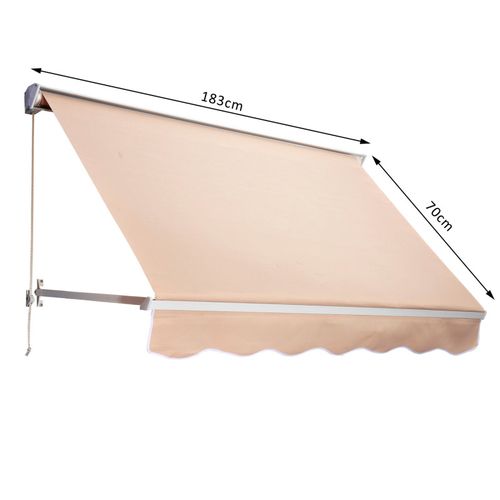 Store Banne Manuel Inclinaison Réglable En Alu Et Polyester Imperméable 183 X 70cm Topstore Beige