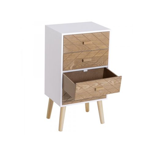 Un Meuble De Rangement Avec Tiroirs Fermés – Hêtre Et Blanche