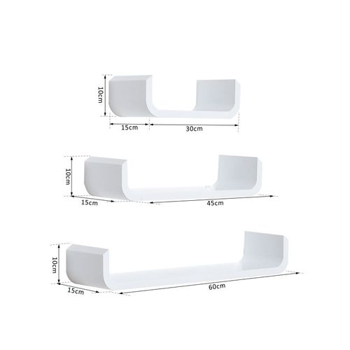 Lot De 3 Étagères Murales  Blanc