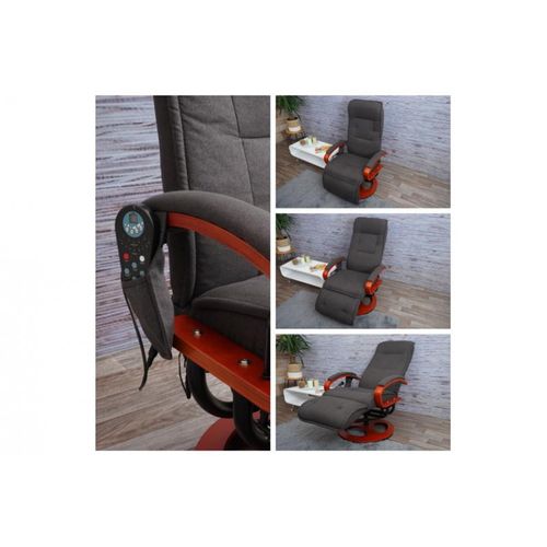 Fauteuil Relax Massant Londres En Tissu Gris Foncé