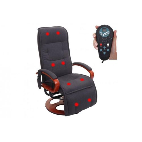 Fauteuil Relax Massant Londres En Tissu Gris Foncé