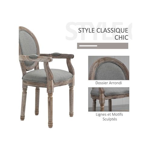 Chaise Style Louis Xvi Lys Grise