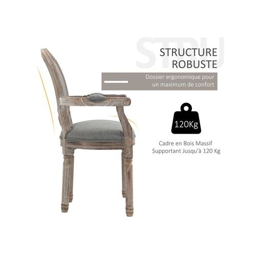 Chaise Style Louis Xvi Lys Grise