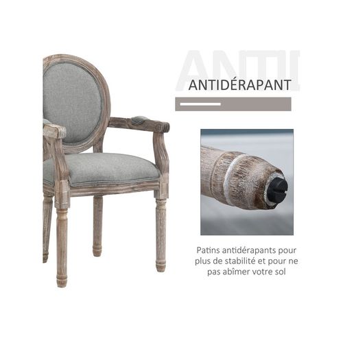 Chaise Style Louis Xvi Lys Grise