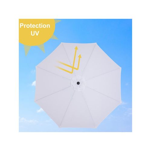 Parasol Rond Inclinable Lys Blanc