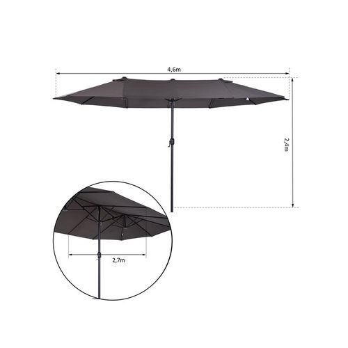 Grand Parasol XXL Castle 4,6 M Gris