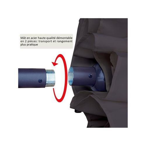 Grand Parasol XXL Castle 4,6 M Gris