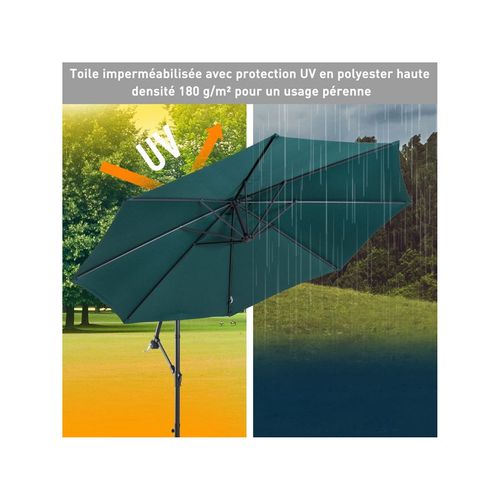 Parasol Déporté Octogonal Inclinable Jungle Vert